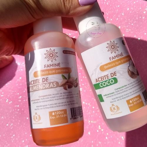 Aceite de coco y aceite de almendras