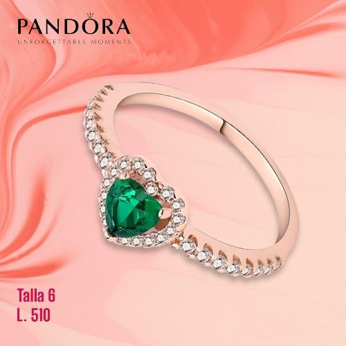 Anillo corazón verde rose gold #6