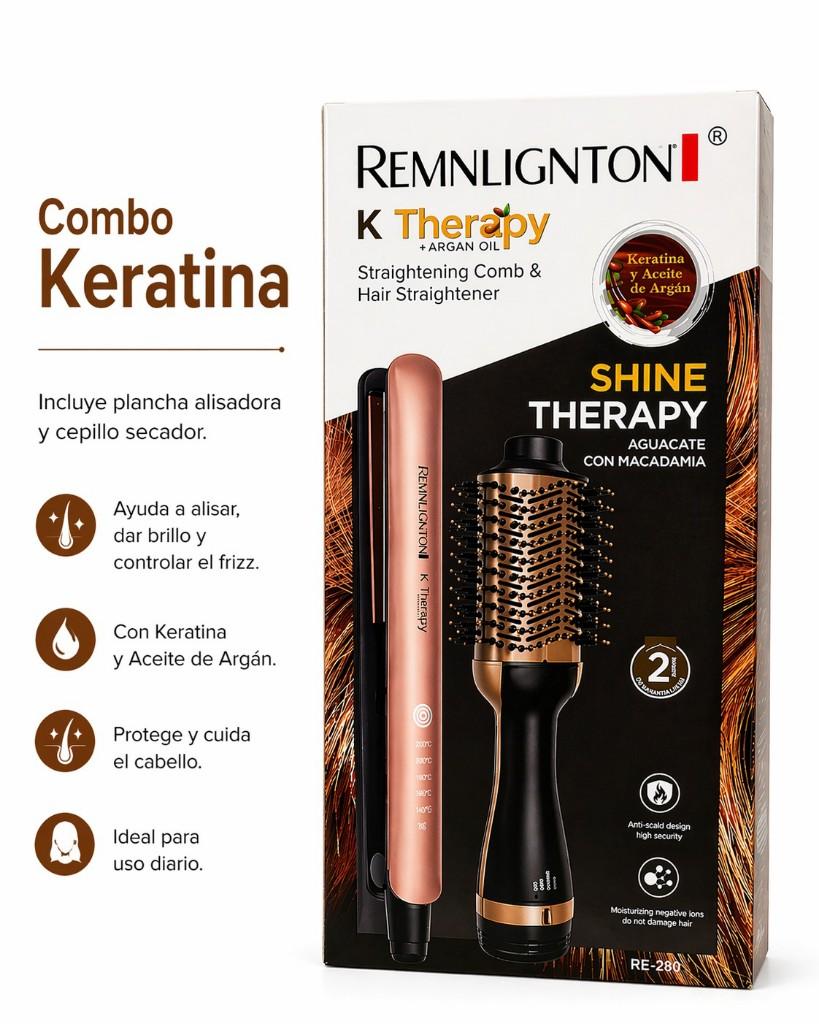 Combo plancha + cepillo secador
