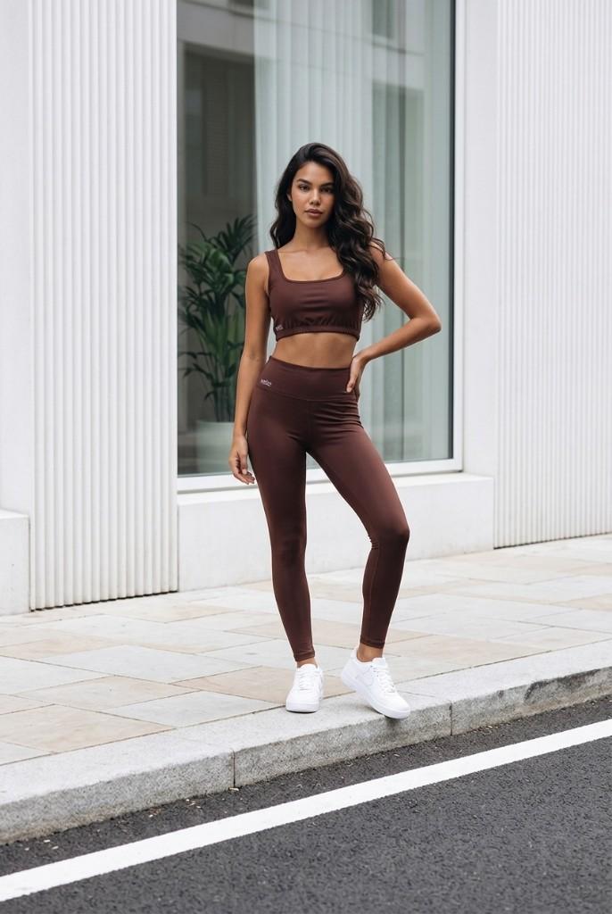 Miniatura 3 de Conjunto Legging Basic Marrom