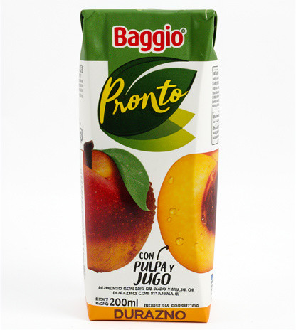 Imagen 1 de Jugo Baggio 200 cc DURAZNO (18u)