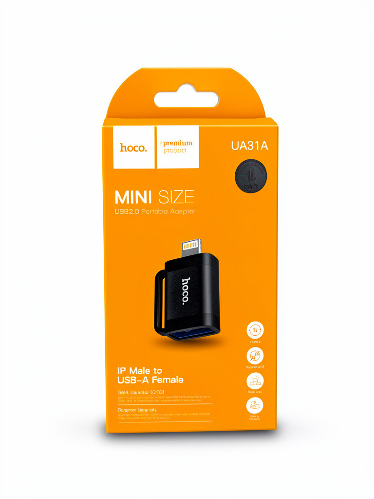 Imagen 1 de ADAPTADOR DE LIGHTNING A USB HOCO NEGRO