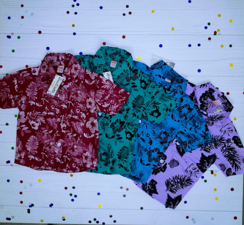 Imagen 1 de +PB0229 CAMISA MANGA CORTA BEBE HAWAIANAS (TELA BATISTA)