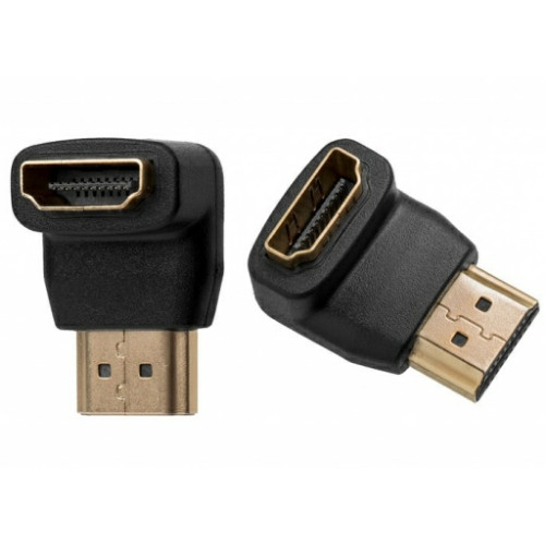 Imagen 1 de ADAPTADOR CUPLA CODO HDMI ANGULO DE 90 GRADOS MACHO HEMBRA