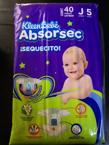 Imagen 1 de Absorbsec Jumbo 40 pañales