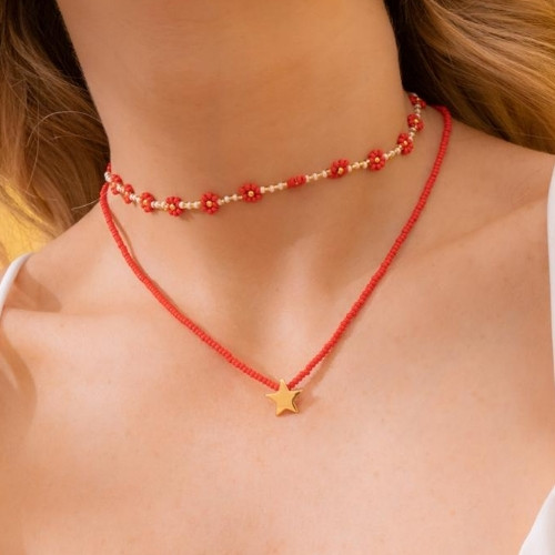 Imagen 1 de Choker florecita rojo