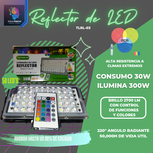 Imagen 1 de Reflector LED RGB 30w