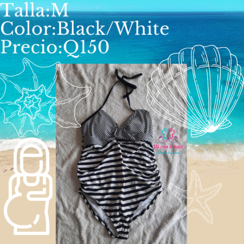 Imagen 1 de Traje de baño 1 pz Black/white maternidad Liz lange