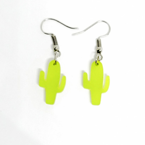 Imagen 1 de Aretes de cactus  verde mate