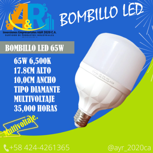 Imagen 1 de Bombillo Led Bulbo 65w 