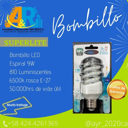Imagen 1 de Bombillo Espiral 9W Led Super Lite