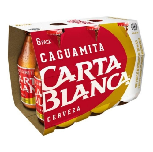 Imagen 1 de 1/Six de Cerveza carta blanca caguamita 300ml