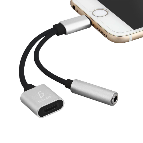 Imagen 1 de Adaptador iPhone Lightning 3.5 Auxiliar Audífonos Y Carga