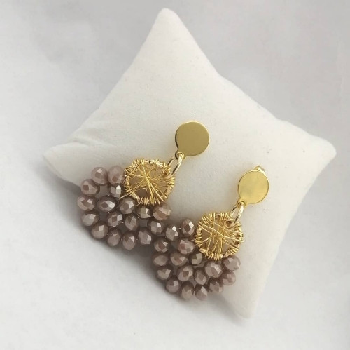 Imagen 1 de Arete 3 líneas beige