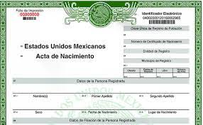 Imagen 1 de Acta de nacimiento de otro Estado