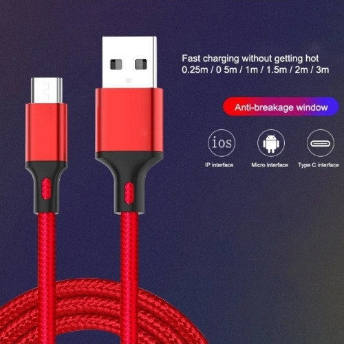 Imagen 1 de Cable Tipo "C" Trenzado Azul 