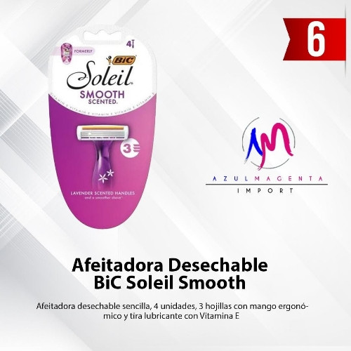 Imagen 1 de Afeitadora desechable Bic Soleil Smooth (4) Lavanda