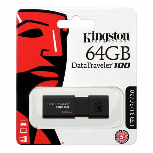 Imagen 1 de 002 - MEMORIA FLASH USB KINGSTON DT100G3 64GB DT100 G3
