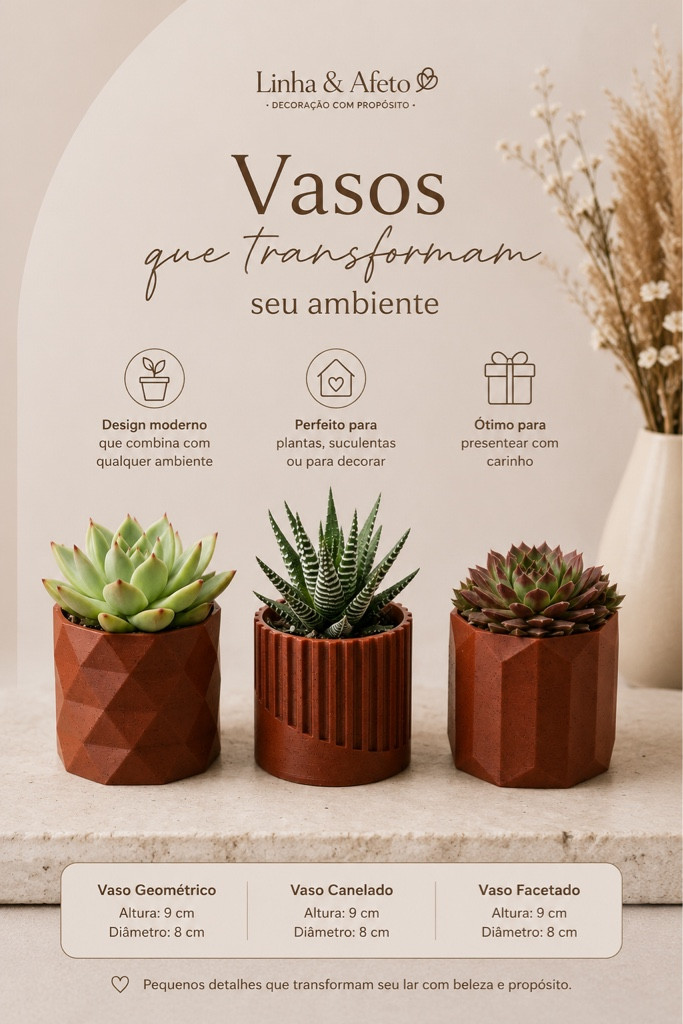 Imagem 1 de Kit com 3 mini vasos