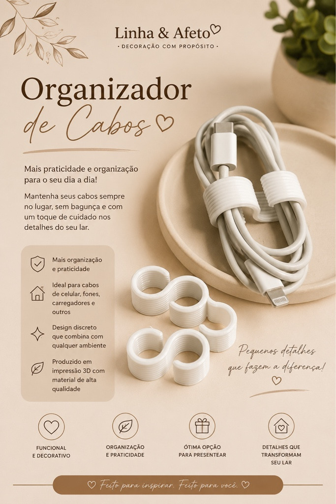 Imagem 1 de Clipe organizador cabo