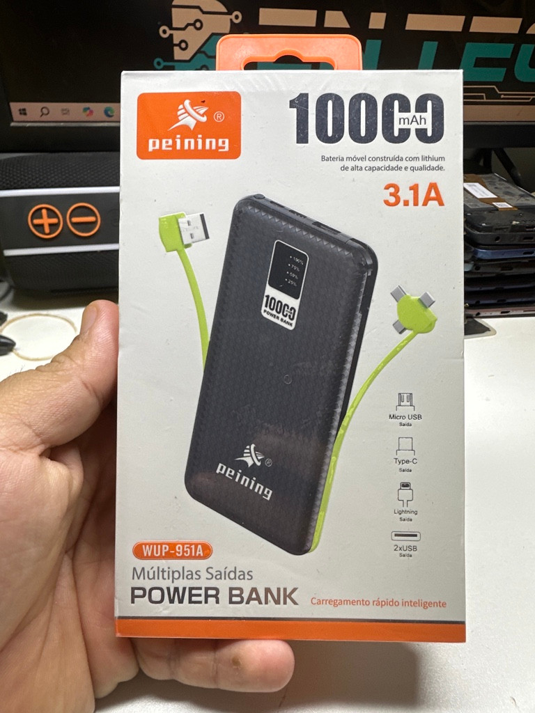 Imagem 1 de BATERIA PORTÁTIL 10000MAH PEINING WUP-951A