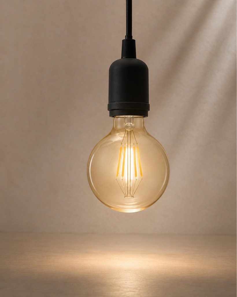 Imagen 1 de Bombillo LED de filamento tipo globo 6W luz cálida