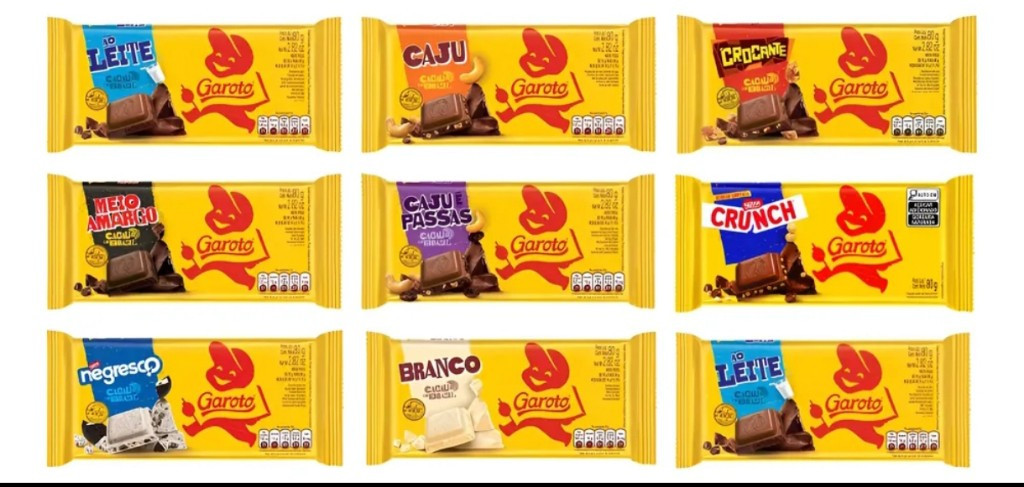 Imagem 1 de Barra Garoto chocolate sabores 90g