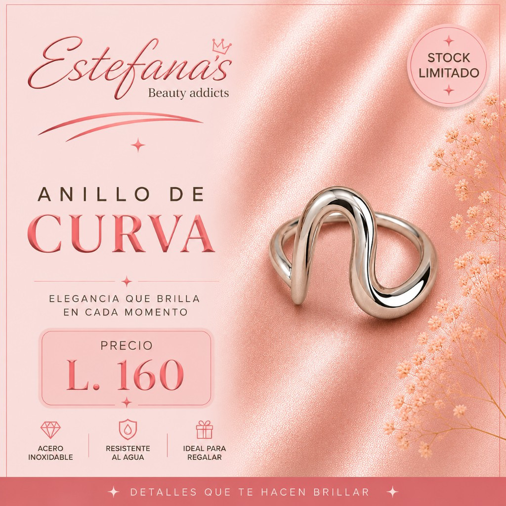 Imagen 1 de Anillo de curva plateado acero