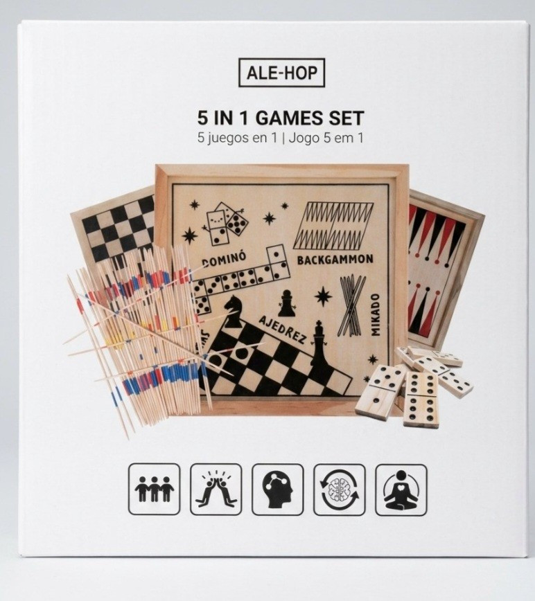 Imagen 1 de ALE-HOP 5 en 1 juegos de mesa