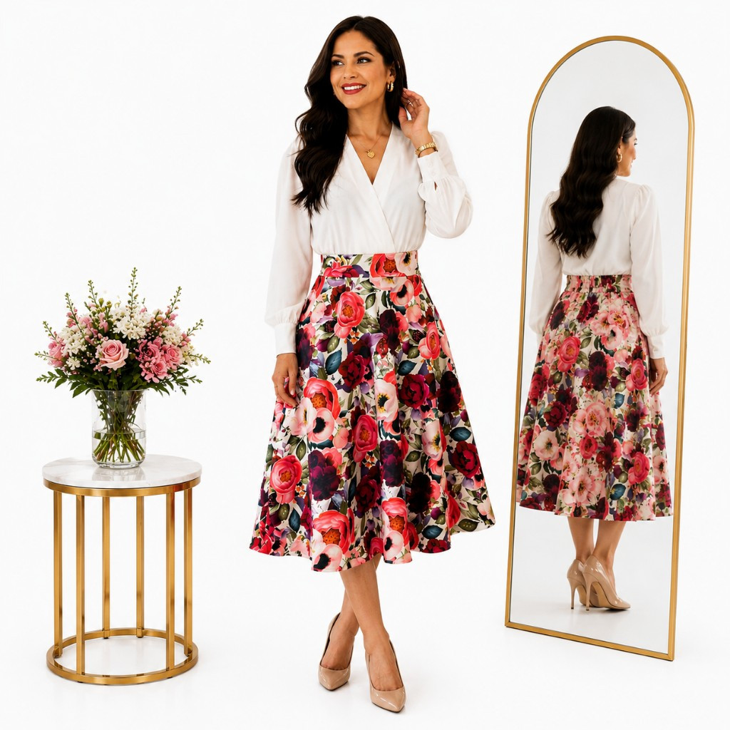 Imagen 1 de Falda Estampada Larga