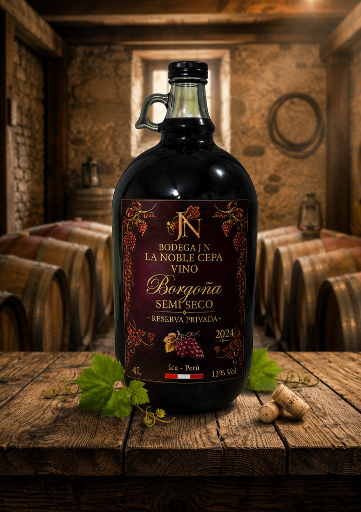 Imagen 1 de Borgoña 4 litros semi seco Reserva privada Bodega jn la noble cepa, caja x 4 unidades