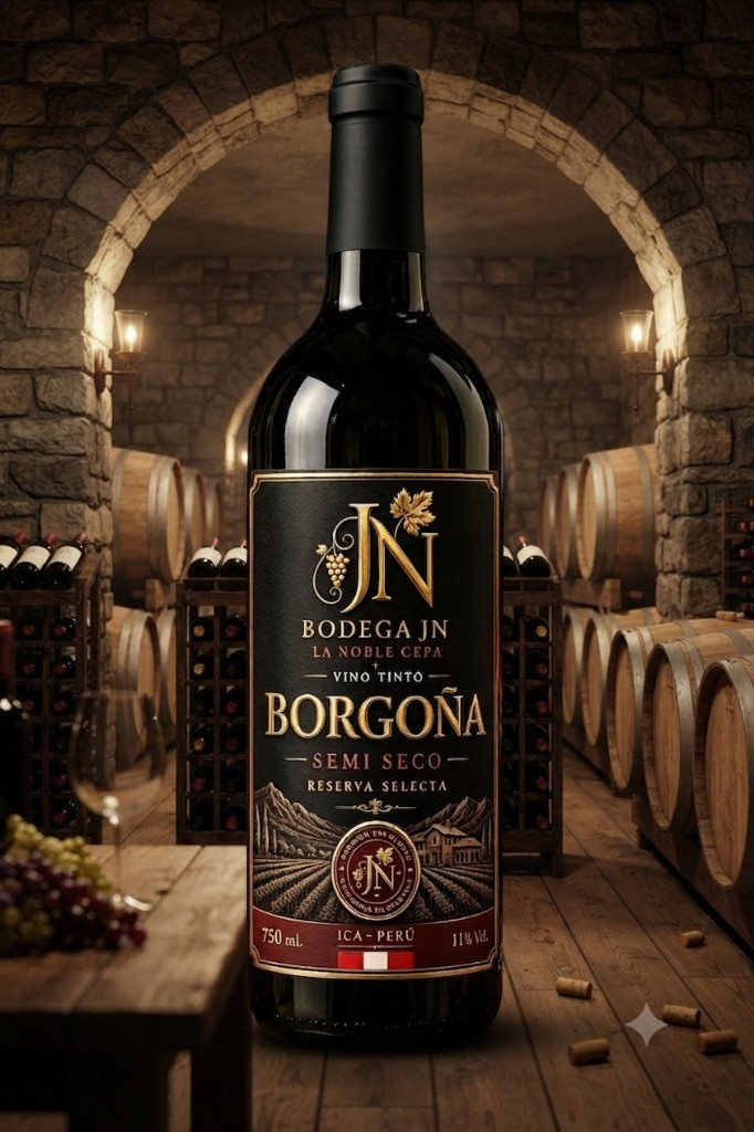 Imagen 1 de Borgoña semi seco cosecha 2023 bodega jn la noble cepa de 750 ml