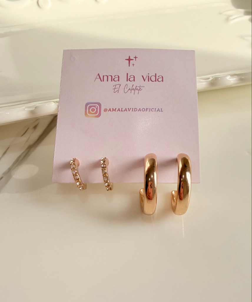 Imagen 1 de 2 pares Aros argolla medianos Hipo
