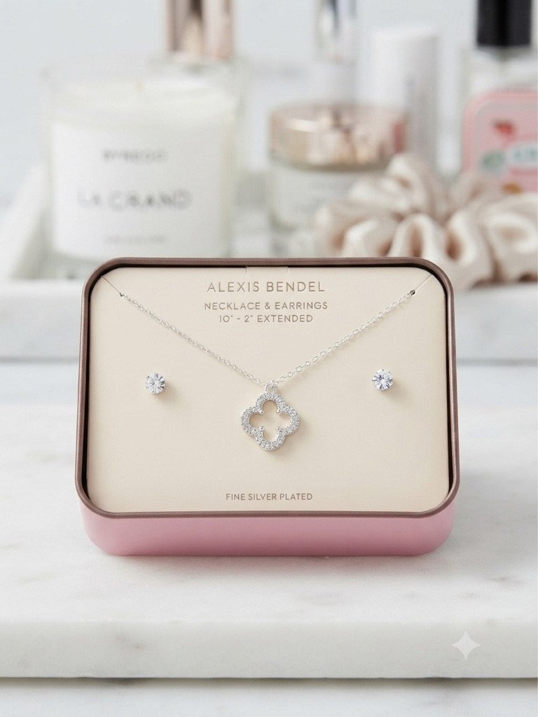 Imagen 1 de Alexis Bendel collar y aretes plateados
