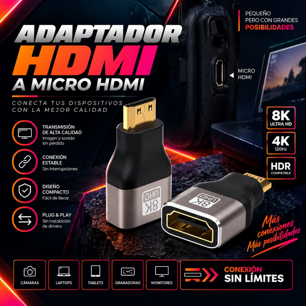 Imagen 1 de ADAPTADOR DE HDMI A MICRO HDMI