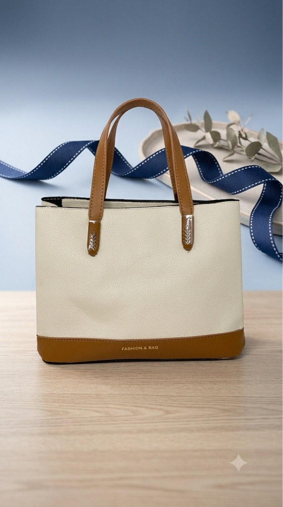 Imagem 1 de Bolsa Bege e Marrom - Grande