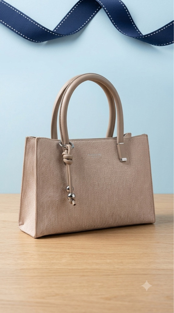 Imagem 1 de Bolsa Estruturada Bege - Texturizada