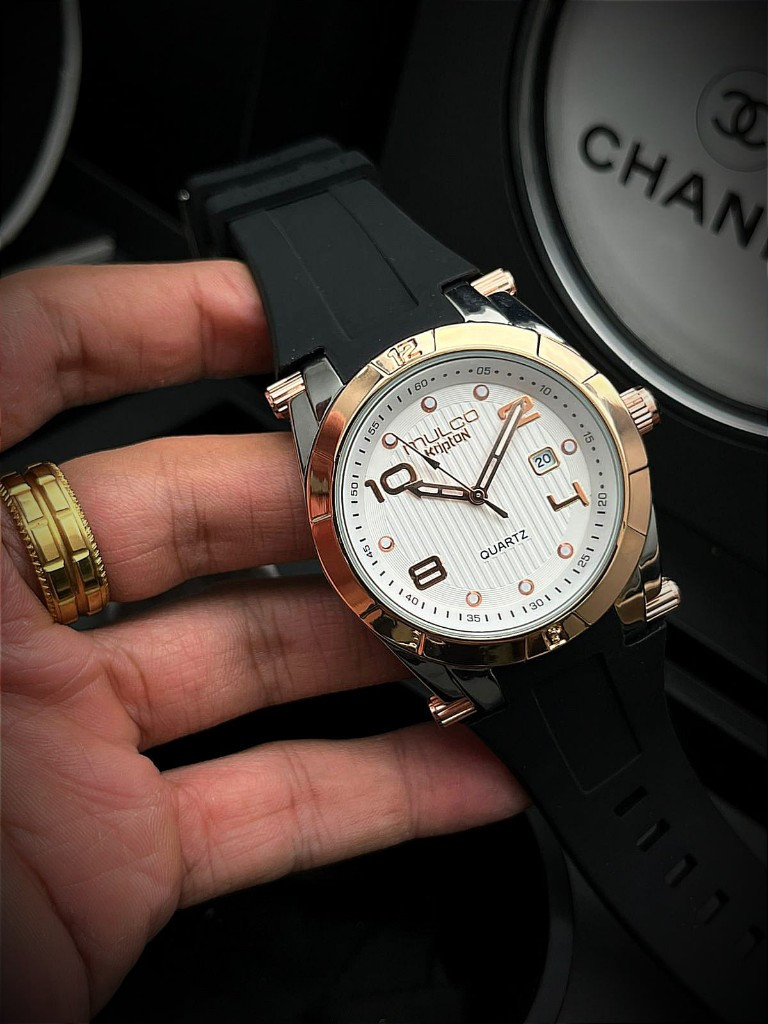 Imagen 1 de Reloj Mulco Kriptón Negro Plata Dorado Dama