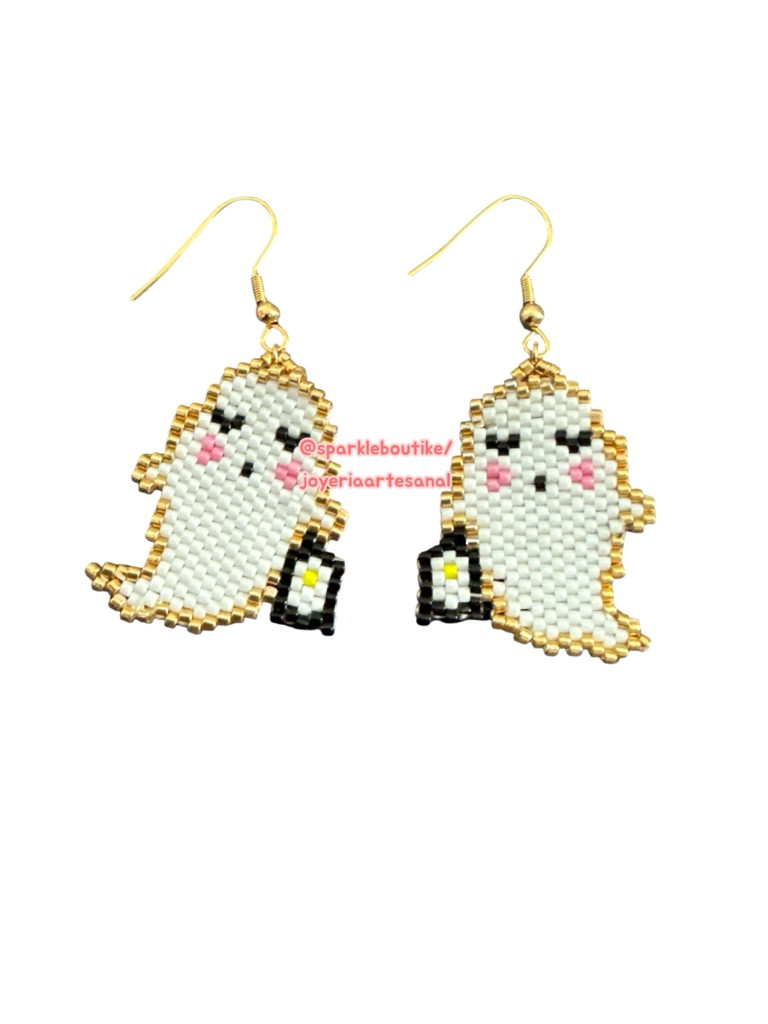Imagen 1 de Aretes fantasma blancos