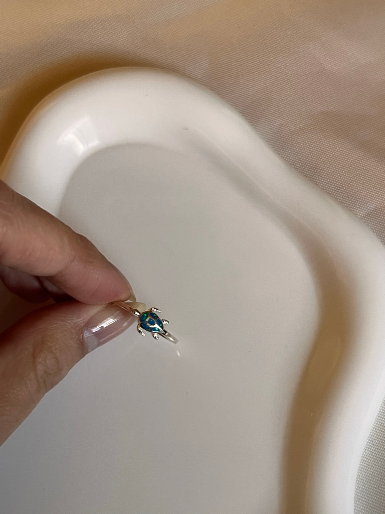 Imagen 1 de Anillo tortuga azul
