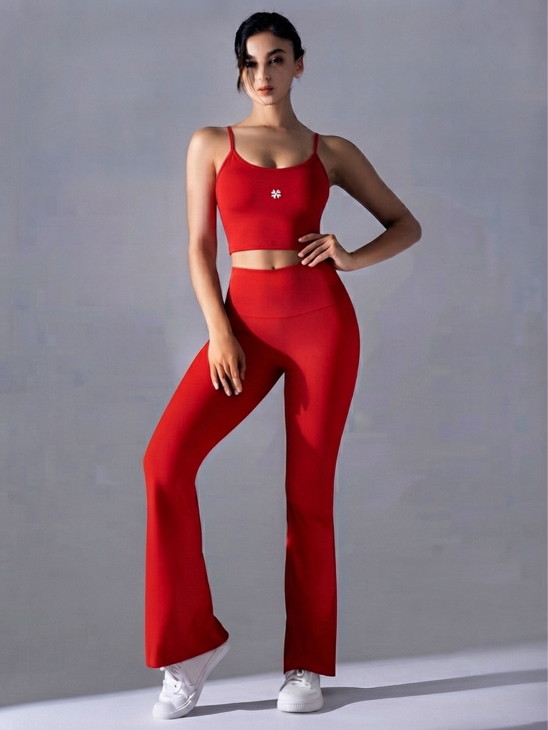 Imagen 1 de Top y leggings rojos deportivos