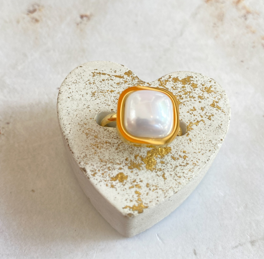 Imagen 1 de Anillo Perla cuadrado