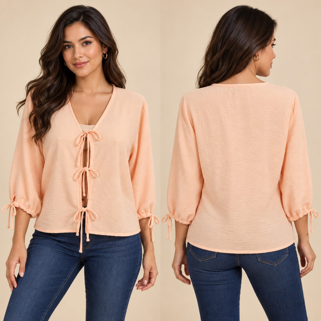 Imagen 1 de Blusa rosa lazos