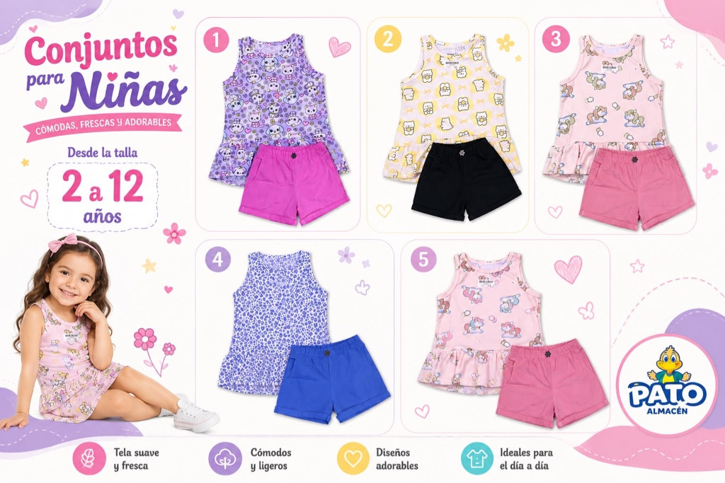 Imagen 1 de Blusa de Estampado + Shorts de Gabardina