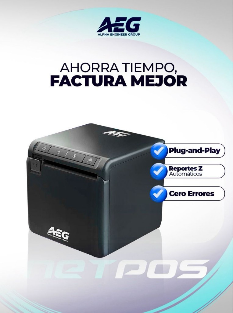 Imagen 1 de 1-IMPRESORA FISCAL AEG R1 USB/WIFI (9.999 Z)