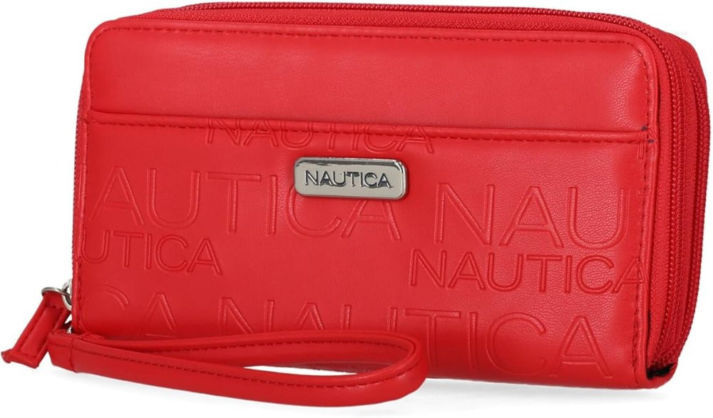 Imagen 1 de Cartera Nautica "On The Go" de Piel Vegana con RFID - Rojo Fuego