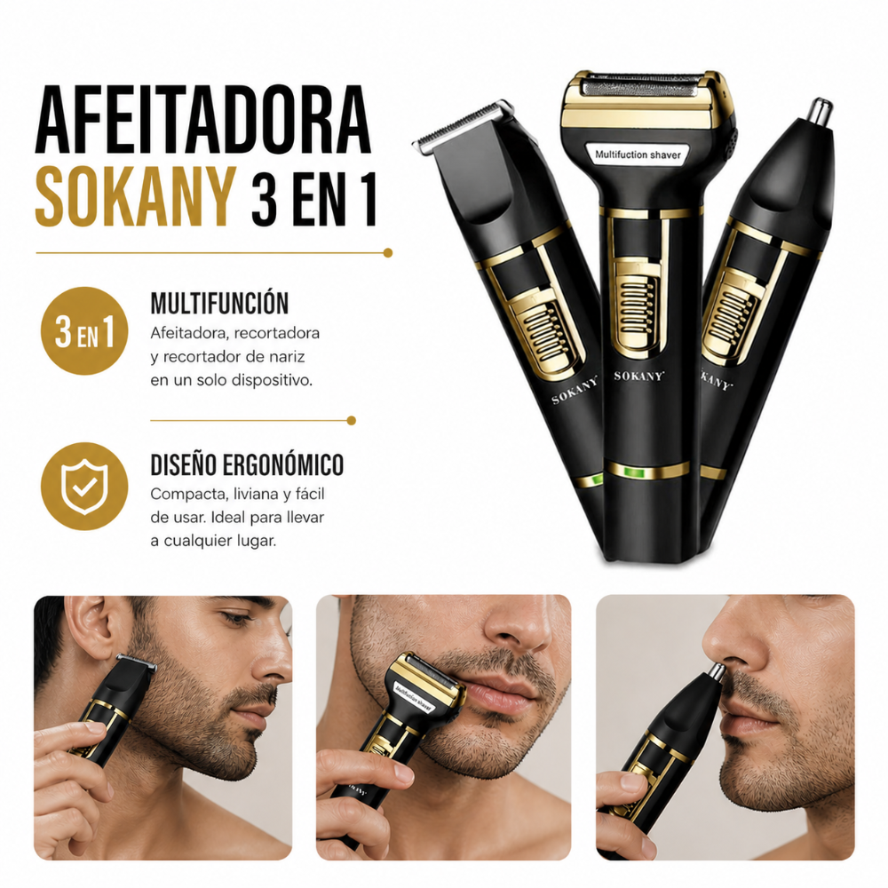 Imagen 1 de Afeitadora Sokany 3 en 1