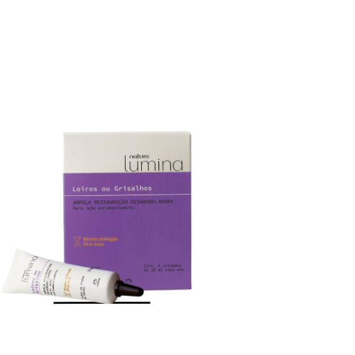 Imagen 1 de Ampolla restauración antiamarillamiento cabellos rubios o con canas - 4 unidades de 20 ml c/u - Lumina