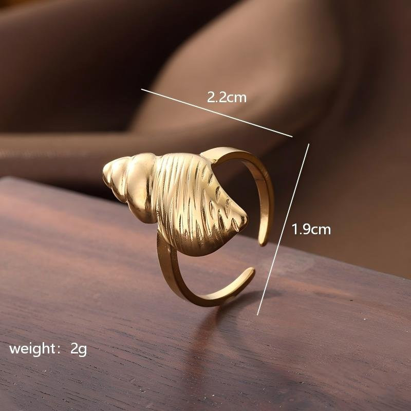 Imagen 1 de Anillo Ajustable Caracol Marino - Dorado - ANI209