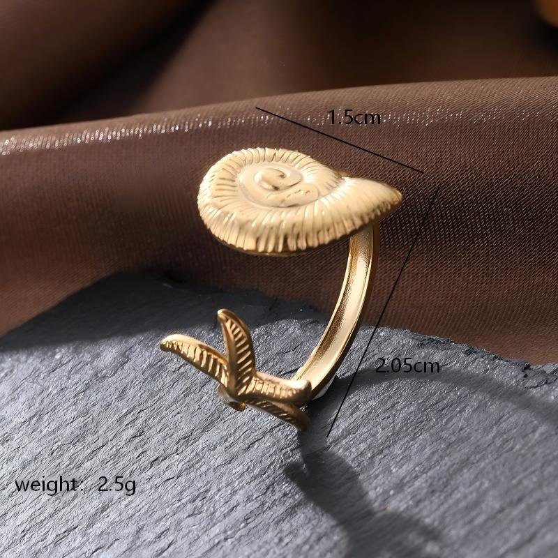 Imagen 1 de Anillo Ajustable Concha y Estrella Marina - Dorado - ANI210